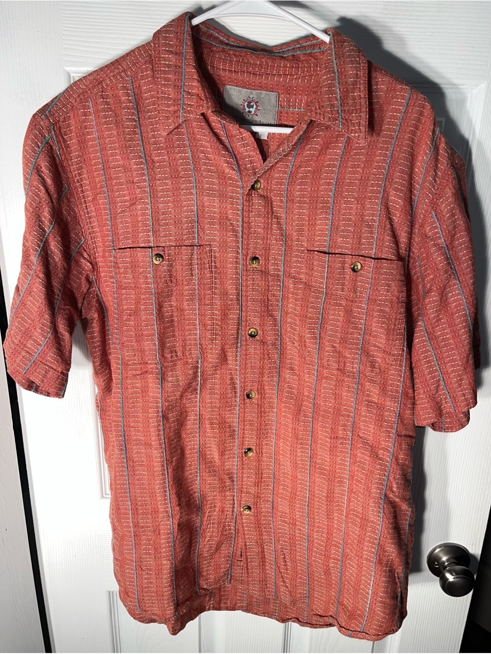 The Territory Ahead Men’s Cotton Textured Short Sleeve Button Shirt Vintage